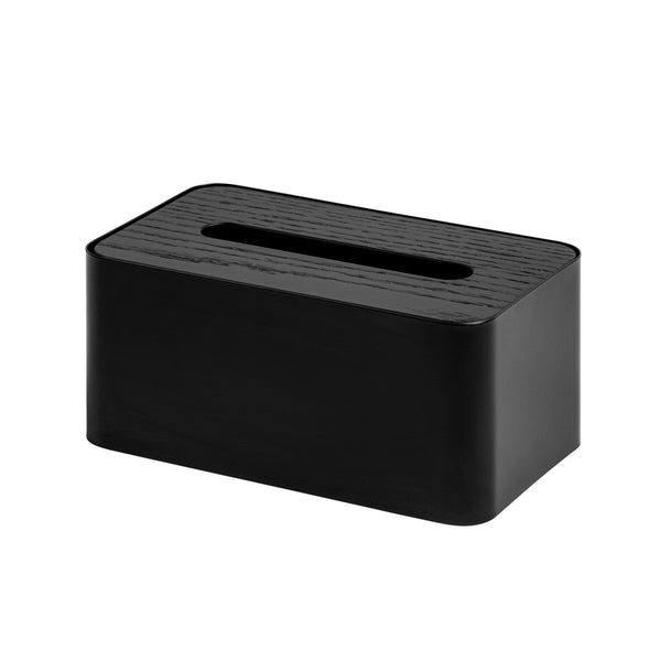 Oku Wooden Square Tissue Box - Black, CITTA, NZ Stockist